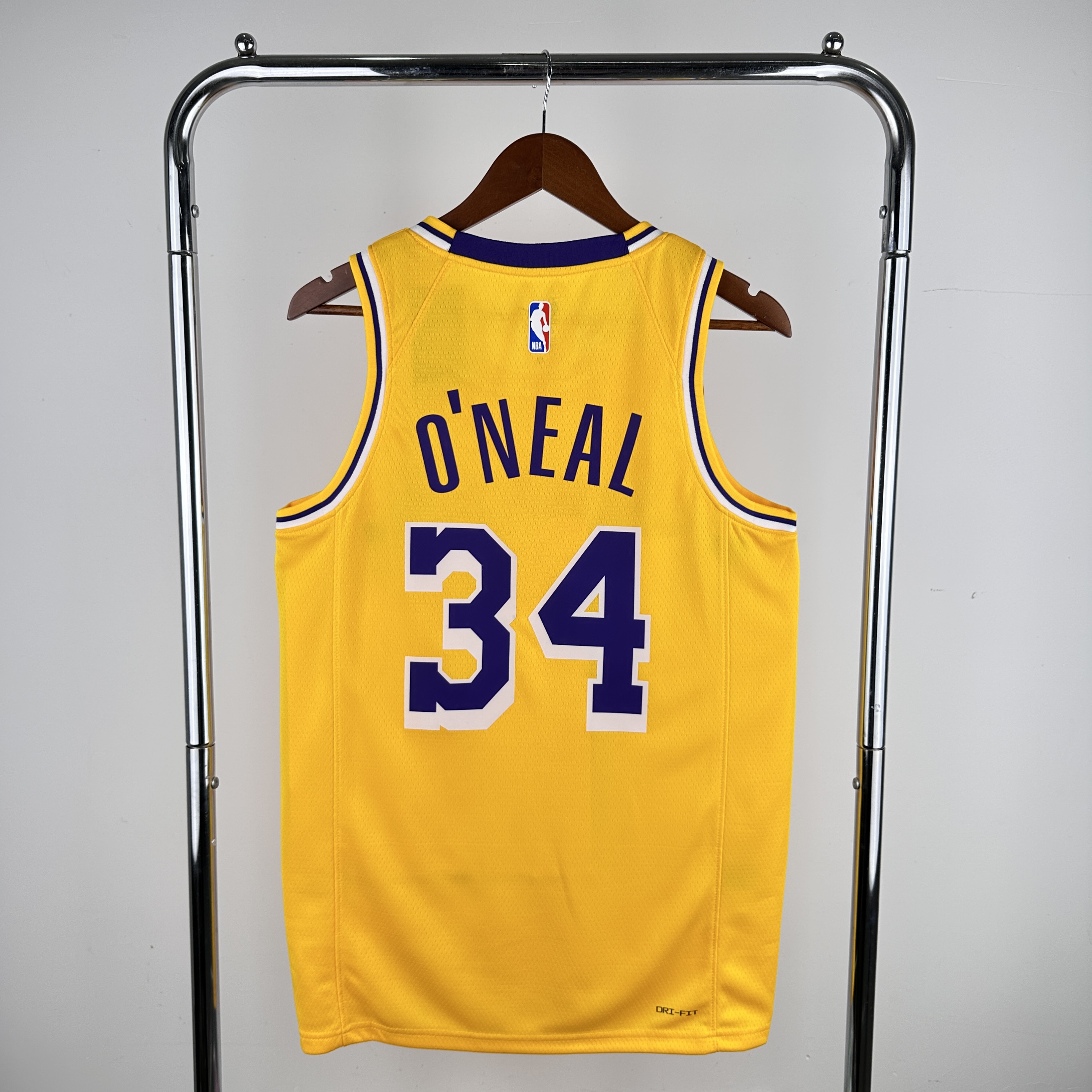 Men Los Angeles Lakers #34 ONeal Stitched Yellow Nike NBA 2024 Jersey->customized nba jersey->Custom Jersey